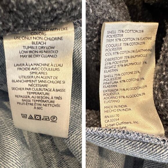 NWT Free People x Tricia Fix Zuma Denim Mix Hooded Sweatshirt Size Small - Picture 15 of 16